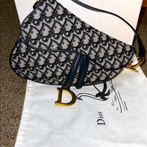Dior Handbags - $2950. Dior Saddle Oblique Blue